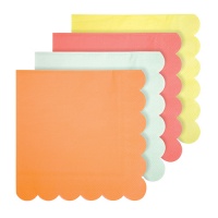 Bright Neon Coloured Large Paper Napkins By Meri Meri